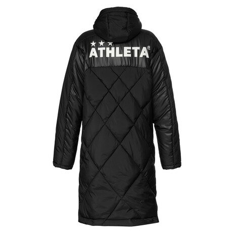 アスレタ（ATHLETA） サッカー ジュニア ウェア ベンチコート 4140J 黒【ロングコート アウター 防寒】 （キッズ）