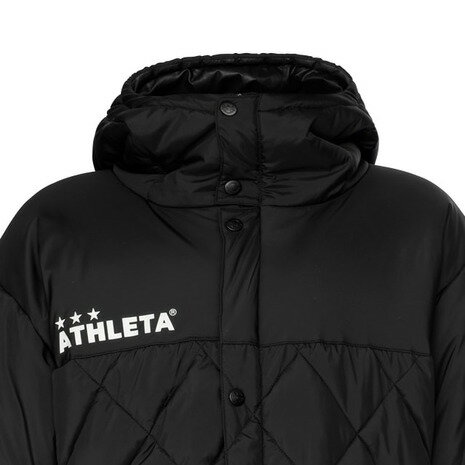 アスレタ（ATHLETA） サッカー ジュニア ウェア ベンチコート 4140J 黒【ロングコート アウター 防寒】 （キッズ）