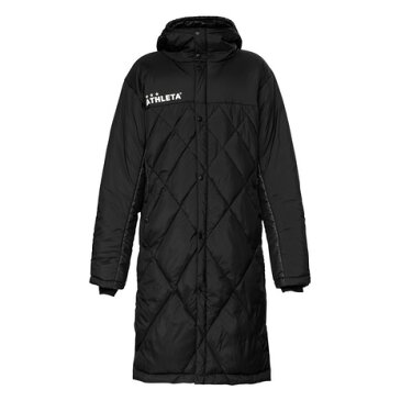 アスレタ（ATHLETA） サッカー ジュニア ウェア ベンチコート 4140J 黒【ロングコート アウター 防寒】 （キッズ）