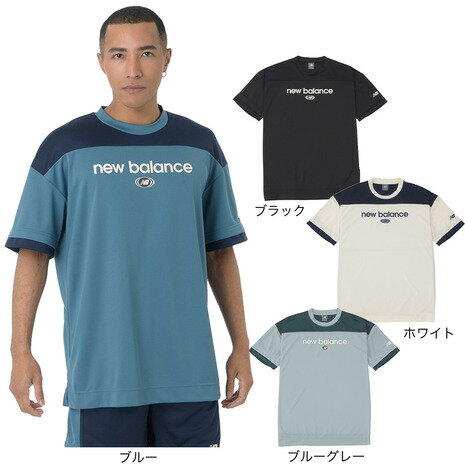 ニューバランス（new balance）（メンズ）バスケットボールウェア リニアロゴハニカムメッシュ 半袖Tシャツ AMT45072