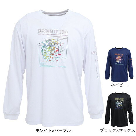 コンバース(CONVERSE)(メンズ、レディース)バスケットボールウェア プリント長袖シャツ CB252367L