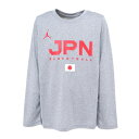 【10％OFFクーポン対象！5/2まで】ジョーダン（JORDAN）（キッズ）バスケ 日本代表 Tシャツ ジュニア 長袖 JPN 2023 W杯 グレー YGB7NBA2-GREY