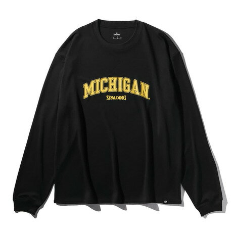 スポルディング（SPALDING）（メンズ）バスケットボールウェア ロングスリーブTシャツ ミシガン アーチロゴ フロント SMT25142MBK
