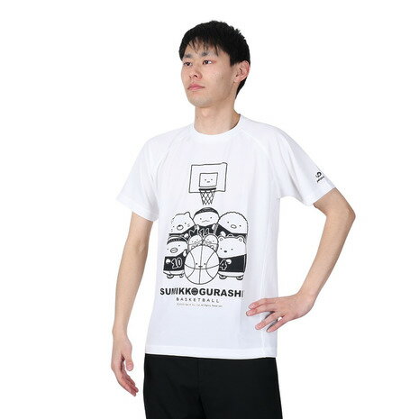 ファイテン（PHITEN）（メンズ、レディース）Tシャツ 半袖 レディース メンズ すみっコぐらし バスケ A 3123JG53600 白 速乾のサムネイル