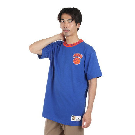 ミッチェルアンドネス(Mitchell&Ness)(メンズ)半袖 ジャガード リンガー Tシャツ TCRW6601-NYKROYA ミッチェルアンドネス(Mitchell&Ness)(メンズ)半袖 ジャガード リンガー Tシャツ TCRW6601-NYKROYA
