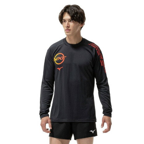 ミズノ(MIZUNO)(メンズ、レディース)バレーボールウェア N-XT プラクティスシャツ 長袖 V2MAC50198