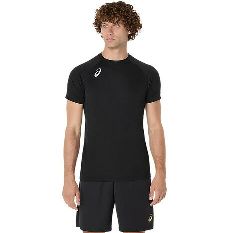 アシックス(ASICS)(メンズ)バレーボールウェア プラクティス半袖シャツ 背面プリント 2053A214.001