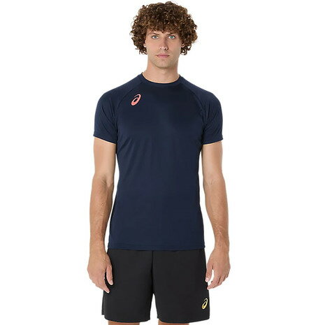 アシックス(ASICS)(メンズ)バレーボールウェア プラクティス半袖シャツ 背面プリント 2053A214.400