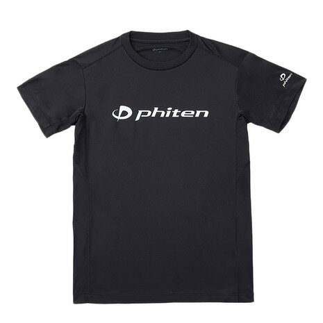 ファイテン(PHITEN)(メンズ、レディース)バレーボール 半袖 RUKUシャツ ブラック 白文字 3124JG57620