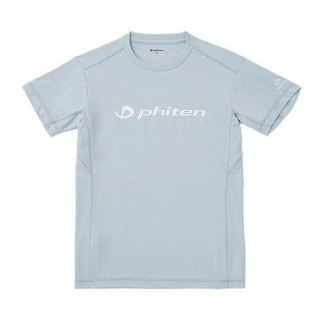 ファイテン(PHITEN)(メンズ、レディース)バレーボールウェア 半袖 RUKUシャツ グレー 白文字 3124JG57700