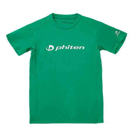 ファイテン(PHITEN)(メンズ、レディース)バレーボール 半袖 RUKUシャツ グリーン 白文字 3124JG58200