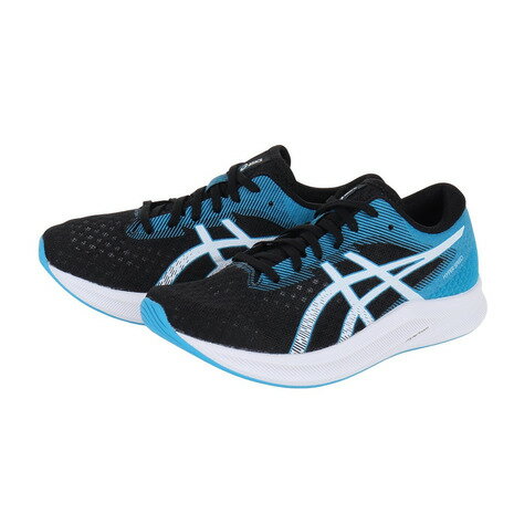 アシックス（ASICS）（メンズ）ランニングシューズ ハイパー スピード 2 HYPER SPEED 2 黒 青 1011B495.002 スニーカー 厚底 プレートトレーニング 軽量