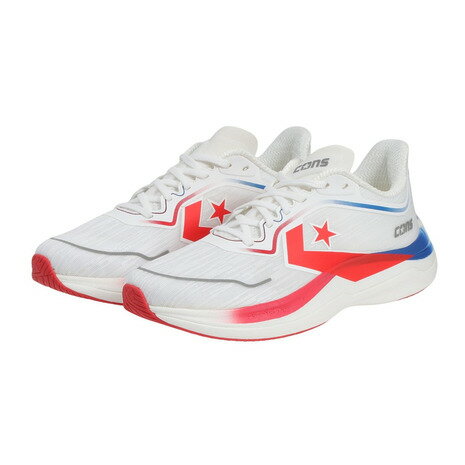 コンバース(CONVERSE)(メンズ)ランニングシューズ ジョギングシューズ コンズ ランデュアル 2 34202100 ホワイト/レッド/ブルー