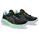 アシックス アシックス（ASICS）（レディース）ランニングシューズ ゲル キュムラス26 ブラック グリーン 1012B599.001 スニーカー ジョグ クッション性