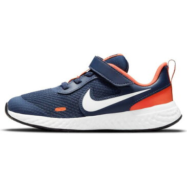 ナイキ(NIKE) ジュニアスポーツシューズ ベルクロ ベルト付き スニーカー レボリューション 5 BQ5672-410 (キッズ)
