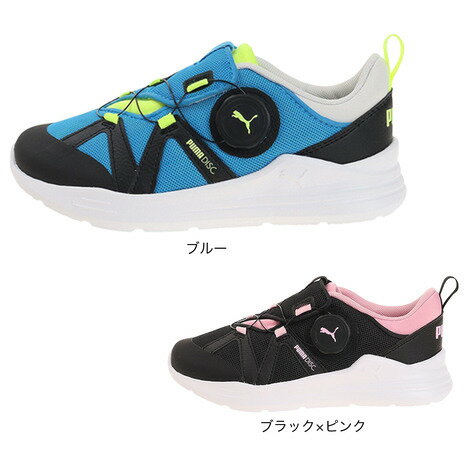 プーマ（PUMA）（キッズ） ジュニア スニーカー シューズ プーマ ワイヤードラン ディスク ブルー ブラックピンク PS 37654303