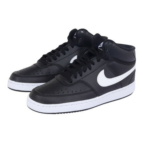 ナイキ（NIKE）（メンズ）スニーカー コート ビジョン ミッド NN ブラック ホワイト DN3577-001 カジュアル スポーツシューズ ハイカット タウン 日常履き