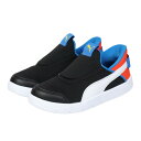 プーマ(PUMA)(キッズ)ジュニア シューズ コートフレックスV3イーズイン ブラック ホワイト 39973401 ジュニアスニーカー スポーツ スリップオン 通学 運動(4)