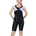 ミズノ(MIZUNO)(レディース)フィットネス水着 レディース 水泳 アクアフィットネス用 オールインワン N2JGB30197 ブラック ラベンダー