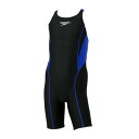 スピード(SPEEDO)(キッズ)水着 ジュニア 女子 水泳 FLEX Z2 KNEE WA承認 黒 青 130-140センチ SCG12206F KB レーシング用 ニースキン水着 撥水 レッグ丈