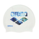 アリーナ(ARENA)(メンズ、レディース)シリコーンキャップ 水泳 キャップ ホワイト×ブルー AS5FSC21U WHBL シリコーン 伸縮 髪保護 練習 アスリート(4)