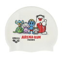 アリーナ(ARENA)(メンズ、レディース)スイムキャップ 水泳 キャップ シリコーンキャップ AS5FSCA1U WHBK スイミングキャップ アリーナくん