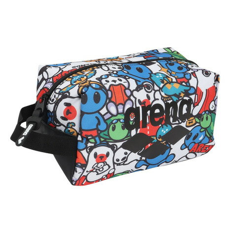 アリーナ(ARENA)(メンズ、レディース、キッズ)水泳バッグ マルチポーチ 4L AS5FBZA4U WHBK アリーナ君と仲間たち 撥水 スイミングバッグ 小型
