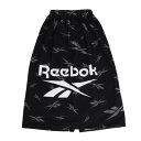 リーボック(REEBOK)(キッズ)タオル 水泳 PE80丈総柄巻きタオル 黒 80センチ 125411-BK 乾燥性 マイクロファイバー 冷え防止 紫外線対策 紫外線予防