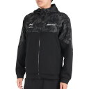 デサント(DESCENTE)(メンズ)ジャージ 上 防風 吸汗ブラック 黒 総柄グラフィック フードロゴ フルジップフーディー DMMWJF23 BKBK(4)