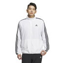 アディダス（adidas）（メンズ）ジャケット 上 ホワイト 白 スリーストライプス レギュラーフィット ライトウーブントラックトップ BXF54-IA9376