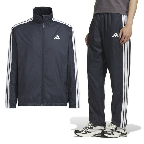 アディダス(ADIDAS)(メンズ)スリーストライプス ウインドジャケット 上下セット HY034-KA1292 QD767-JZ8774