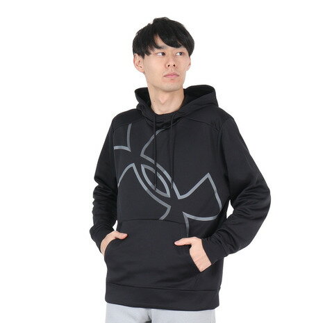 アンダーアーマー（UNDER ARMOUR）（メンズ）アーマーフリース エクストララージロゴ フーディー 1386579 001のサムネイル
