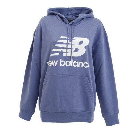 【3/25 24h限定 エントリー＆対象3店舗買い回りで最大P10倍！】ニューバランス（new balance）（レディース）スウェット オーバーサイズド プルオーバーパーカー WT03547MBL