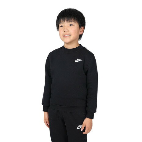 【5/24 23:59まで！ エントリーで対象商品P10倍！】ナイキ（NIKE）（キッズ）スウェット トレーナー スウェットシャツ スポーツウェア クラブ フリース FD3006-010 裏起毛 黒 ブラック