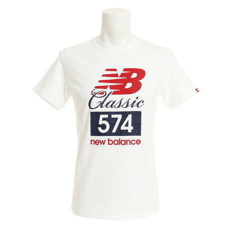 ニューバランス(newbalance) 多少の傷汚れありの為大奉仕 クラシック574TシャツAMT81543WTオンライン価格(