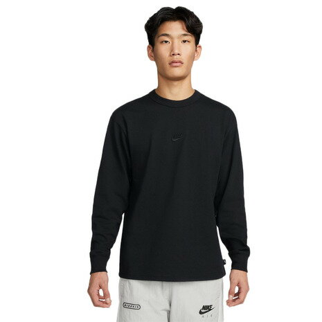 ナイキ（NIKE）（メンズ）Tシャツ 長袖 ロンT プレミアム エッセンシャル DO7391-010 黒 ブラック スポーツウェア カットソー カジュアル 24春商品