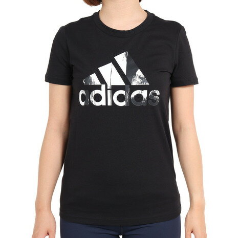 アディダス（adidas）（レディース）半袖Tシャツ レディース エッセンシャルズ プリントロゴ コットン QU658-HD9328