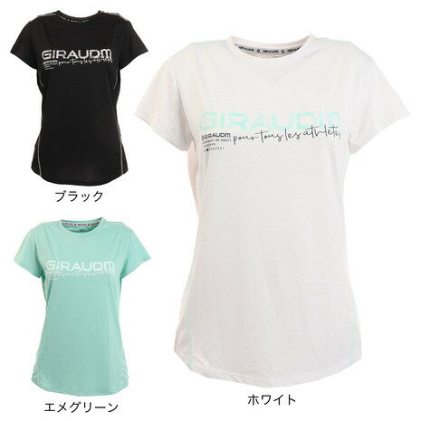 ジローム（GIRAUDM）（レディース） ドライ 接触冷感 ドライプラスクール 天竺プリントTシャツ CT2S3366-TR864-DGSD