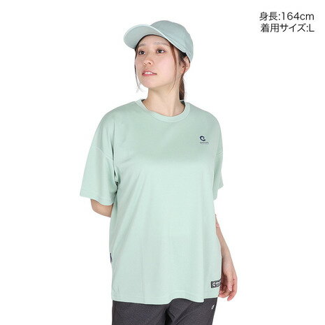 ジローム（GIRAUDM）（レディース）ドライプラス プリント メッシュ 半袖Tシャツ CT5S0033-TR864-GRCD GRN
