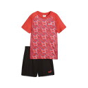 プーマ(PUMA)(キッズ)ボーイズ TAD ESS ポリ AOP Tシャツ & ショーツ 上下セット 687812 15 RED(4)