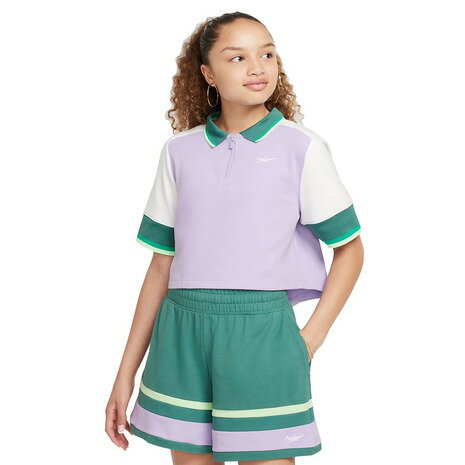 ナイキ(NIKE)(キッズ)ガールズ スポーツウエア ノベルティ CAPS クロップ トップ 半袖Tシャツ FV0188-515 ナイキ(NIKE)(キッズ)ガールズ スポーツウエア ノベルティ CAPS クロップ トップ 半袖Tシャツ FV0188-515