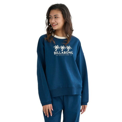 ビラボン（BILLABONG）（レディース）TRIPLE PALMS SW CREW 長袖Tシャツ BF014010 NVYのサムネイル
