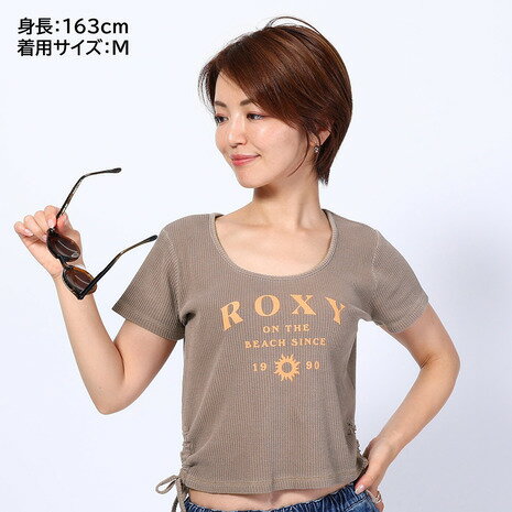 ロキシー（ROXY）（レディース）半袖 Tシャツ レディース ON THE BEACH TEE リブ素材 23SPRST231094BRN 2