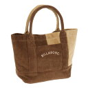ビラボン(BILLABONG)(レディース)CORDUROY ミニトートバッグ BC014900 BRN