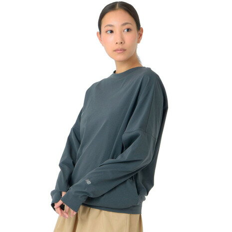 ニューバランス（new balance）（レディース）長袖カットソー MT1996 ドルマンロングTシャツ AWT45008 ACK ブラック 吸汗速乾 4wayストレッチ UPF40+(4)