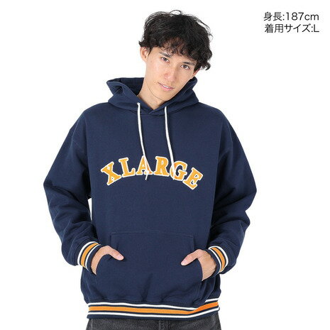 エクストララージ（XLARGE）（メンズ）STRIPED RIB スウェットフーディー 101234012006