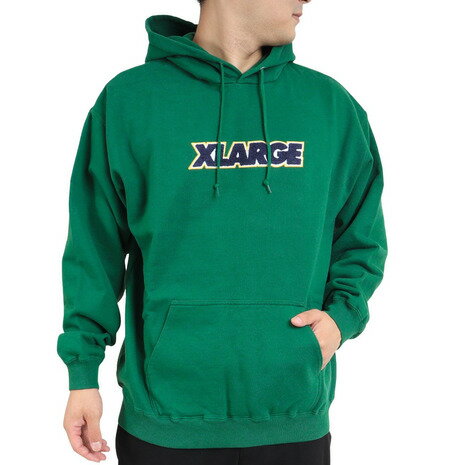 エクストララージ パーカー メンズ エクストララージ（XLARGE）（メンズ）TWO TONE STANDARD ロゴ プルオーバーフードスウェット 101223012008-GREEN