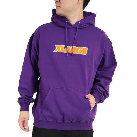 エクストララージ パーカー メンズ エクストララージ（XLARGE）（メンズ）TWO TONE STANDARD ロゴ プルオーバーフードスウェット 101223012008-PURPLE