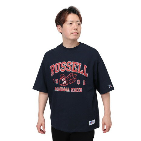 ラッセル（RUSSELL）（メンズ）16/-OEカレッジ Tシャツ RBM24S0006 NVY