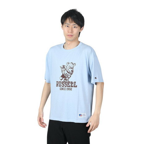 ラッセル（RUSSELL）（メンズ）30S/-アイスホッケー ベア 半袖Tシャツ RBM24S0017 BLU